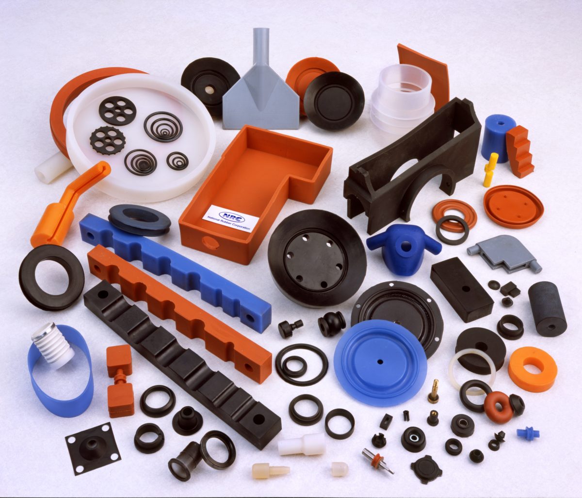 Custom moulded rubber parts in assorted colours and profiles produced to customer drawing or sample