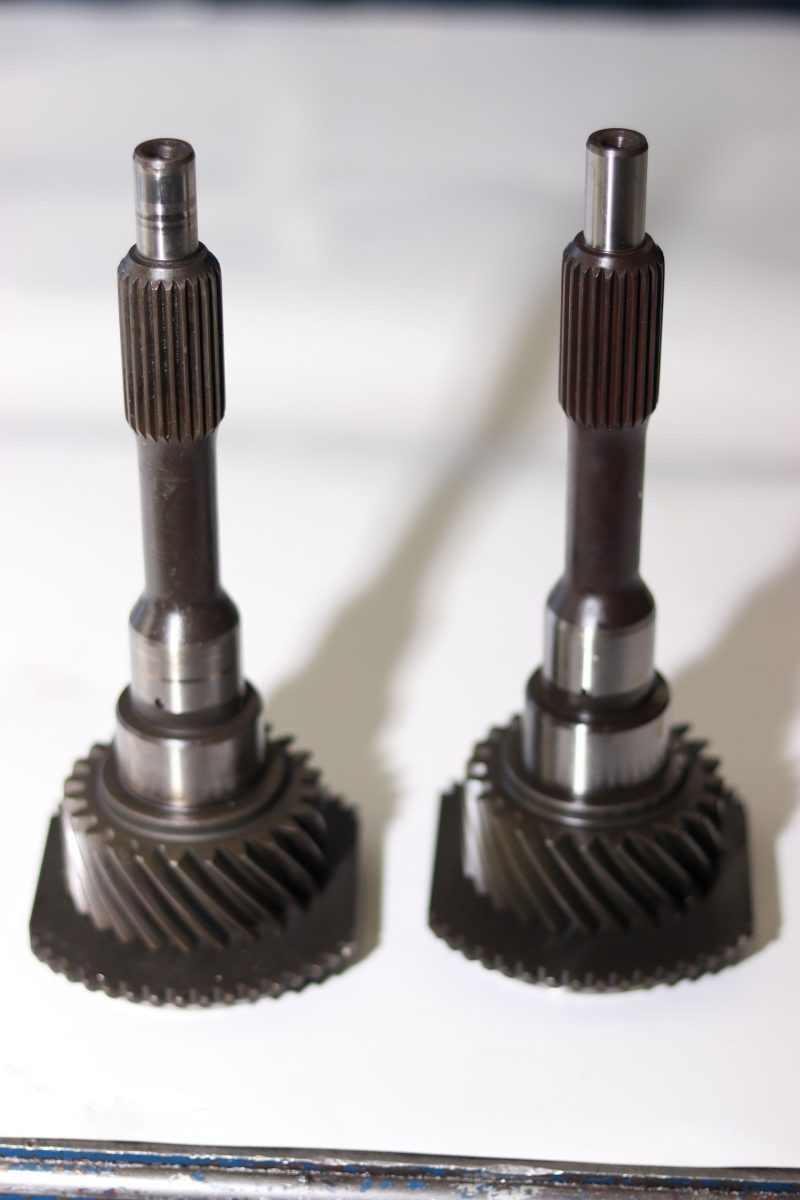 Gearbox spare input shafts with integral helical gears for industrial gear reducer overhaul
