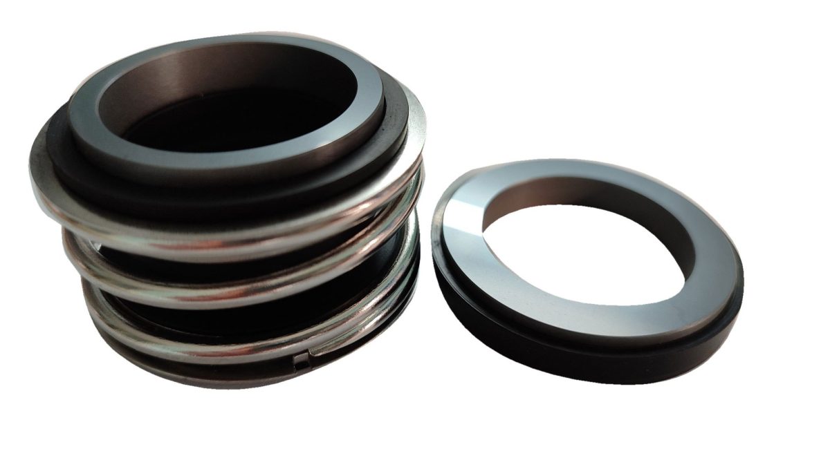 Rubber bellow mechanical seal with elastomer bellow, single coil spring and carbon stationary seat ring for clean water and general duty pumps