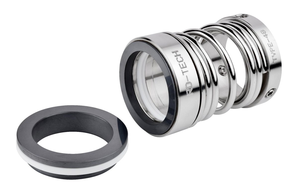 Single spring unbalanced mechanical seal with stainless steel coil spring and carbon stationary seat ring for chemical process pumps