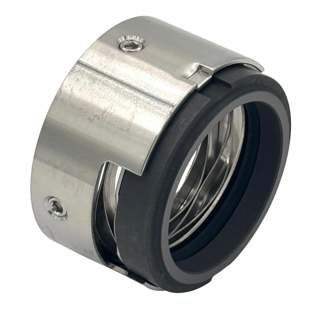 Single wave spring mechanical seal with compact stainless steel wave spring and carbon seat ring for pumps with limited axial space